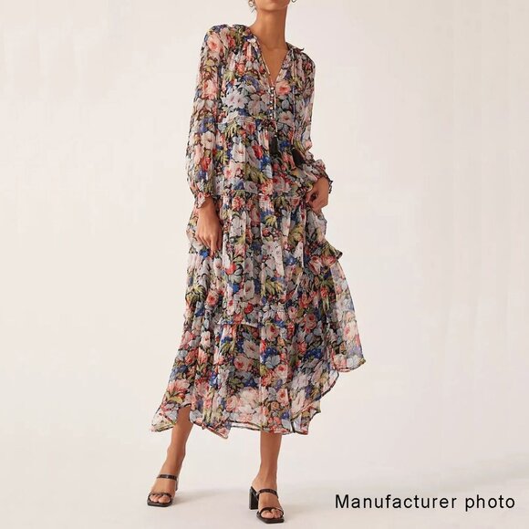 Anthropologie The Marais Printed Chiffon Maxi Dress - Picture 11 of 11